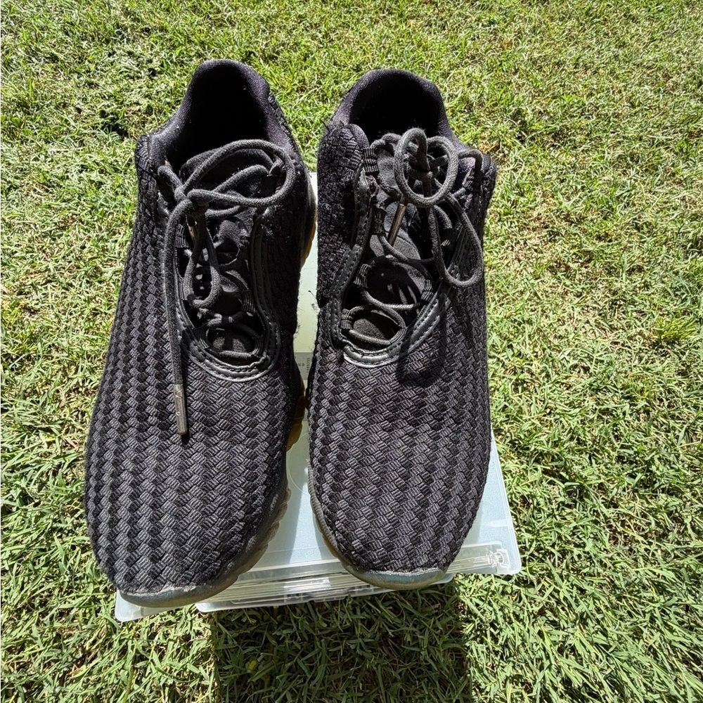 Jordan Men's Black Woven Lace-Up Sneakers